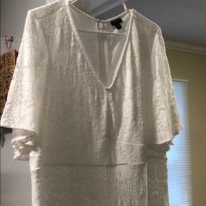 White lace dress. Perfect for bridal showers